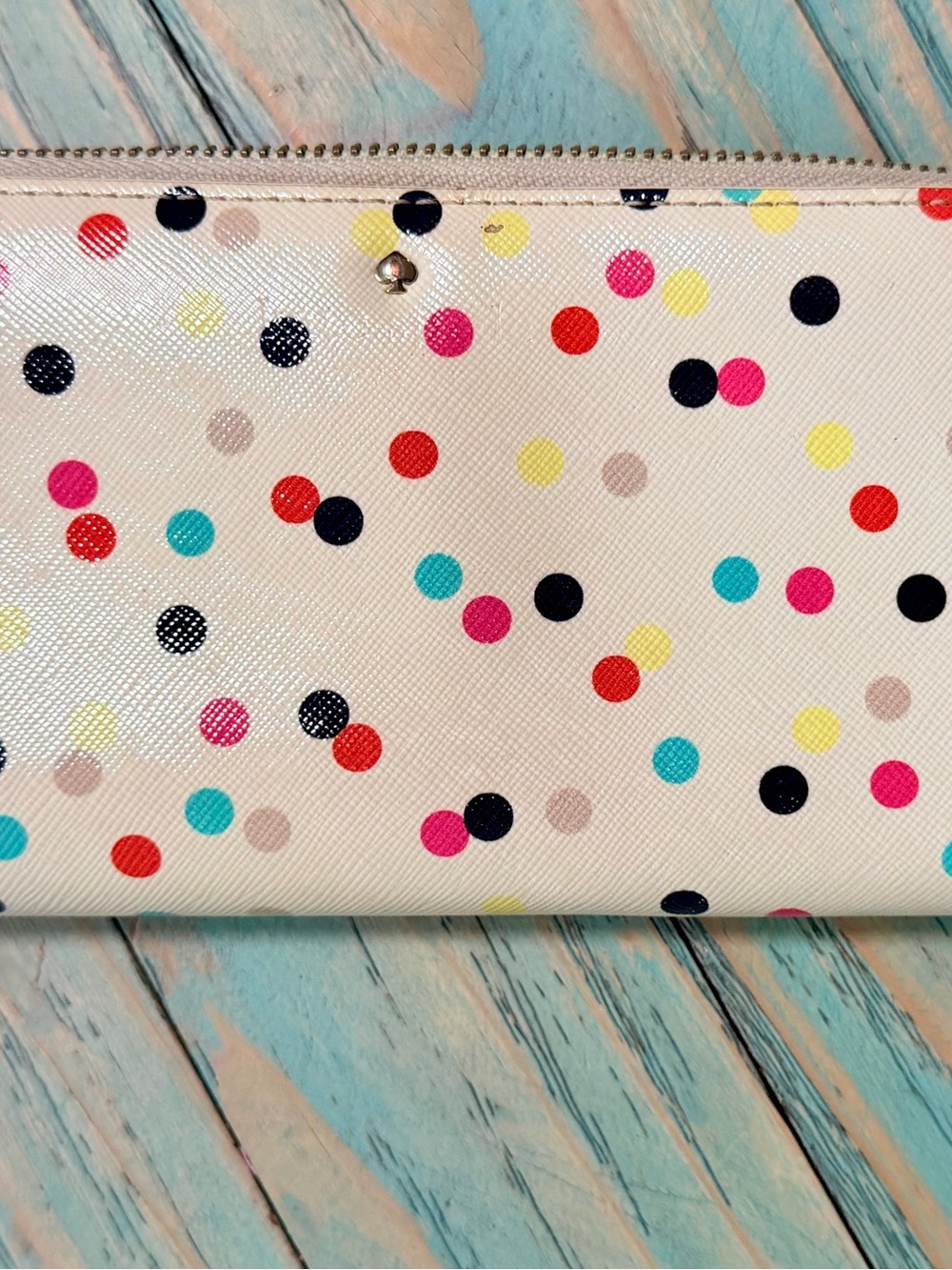 kate spade Cream Polka Dot Zip Wallet